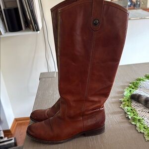 Frye 4015 Cognac Pull-on Leather Riding Boots